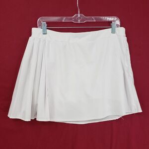 Avia Skort Womens Medium White Tennis Golf Pleated Side Zip Built-in Shorts